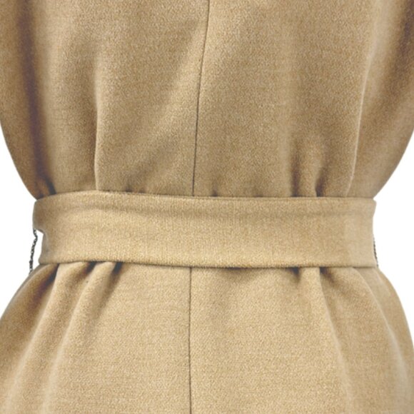 White House Black Market Camel Wrap Vest Coat Belt S/M - Picture 7 of 8